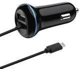Cargador De Coche Usb 2go Lightning 12v/24v 2.4a, Negro