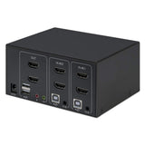 Conmutador Kvm Manhattan 2 Puertos Monitor Dual Hdmi 4k@30hz