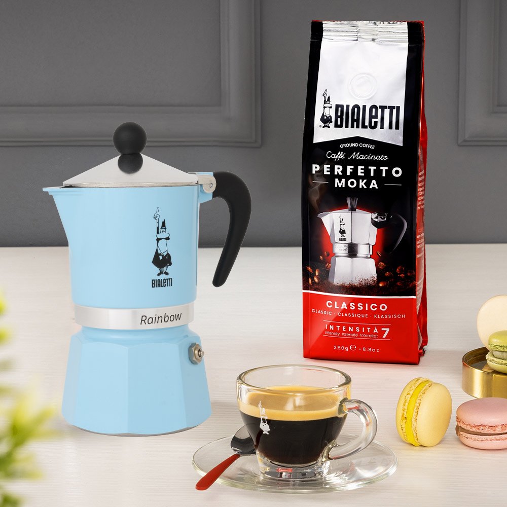 Cafetera Bialetti Rainbow 6tz Azul