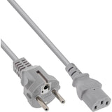 Cable De Alimentación Inline, Tipo F Recto A Conector Iec, 5,0 M, Gris
