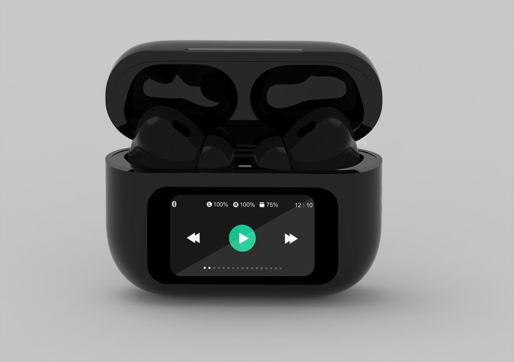 Auriculares Bluetooth Tws Negros, Display Lcd Y Cancelación De Ruido