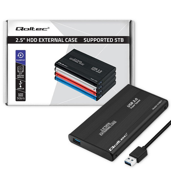 EAN 5901878518619 - Qoltec 51861 caja para disco duro externo Carcasa de disco duro/SSD Negro 2.5" imagen 4