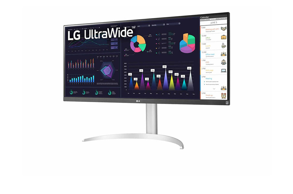 Lg 34wq650-W Pantalla Para Pc 86,4 Cm (34") 2560 X 1080 Pixeles 4k Ultra Hd Lcd Plata, Blanco