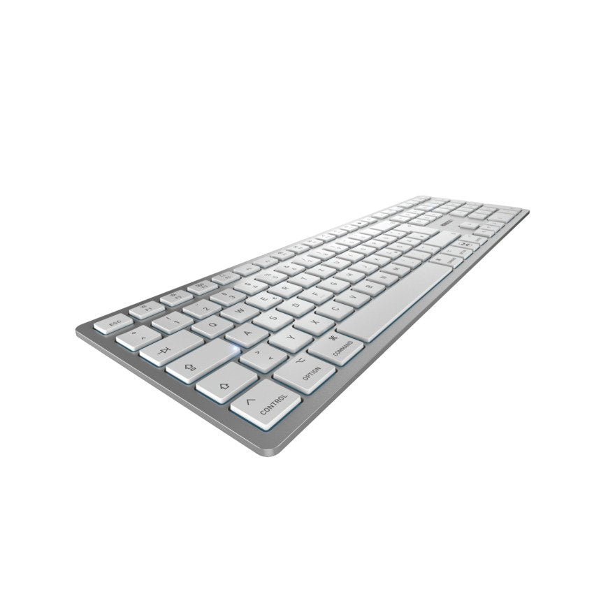 Teclado Alemán Cherry Kw 9100 Slim For Mac Usb + Bluetooth Qwertz Plata