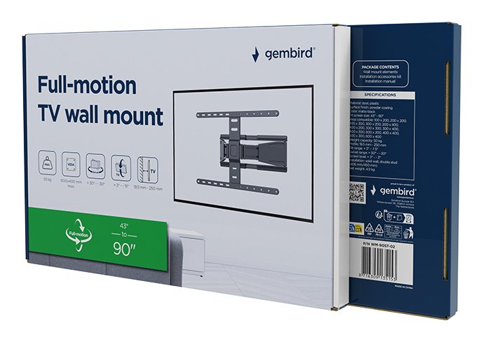EAN 8716309135153 - Gembird WM-90ST-02 soporte para TV 2,29 m (90") Negro imagen 11