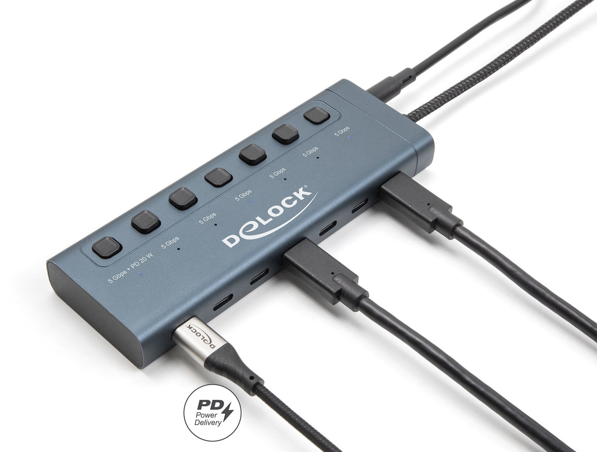 EAN 4043619634101 - DeLOCK 63410 hub de interfaz USB 3.2 Gen 1 (3.1 Gen 1) Type-C 5000 Mbit/s Azul imagen 3