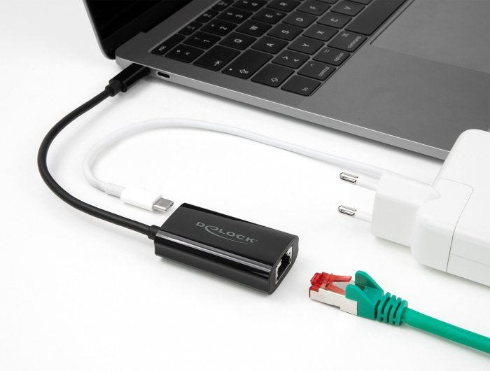 Delock Adaptador Usb Type-C A Gigabit Lan Con Suministro De Energía 100w