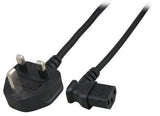 Efb Netzleitung Uk Bs1363a-C13 90 , Schwarz, 1,8 M, 3 X 0,75 Mm