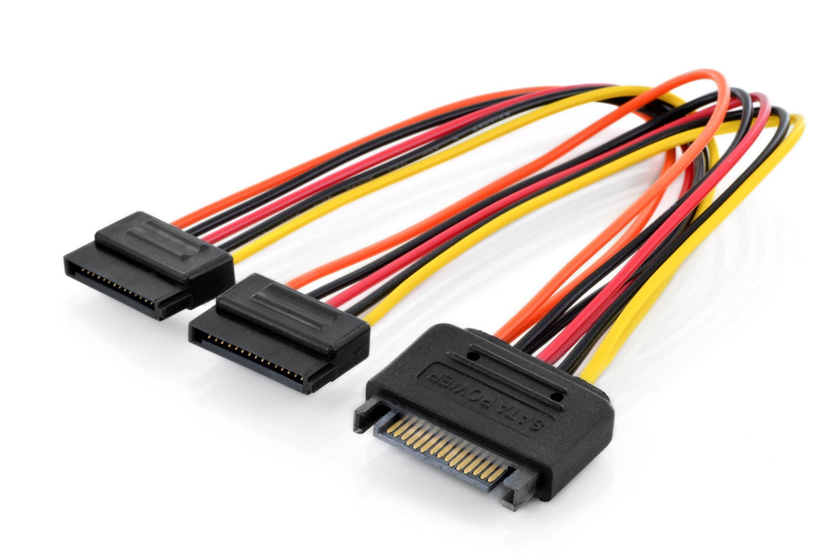Cable Digitus Corriente Interna Y-Splitter M/F/F 0.3m 15-Pin - 2x Sata 15-Pi