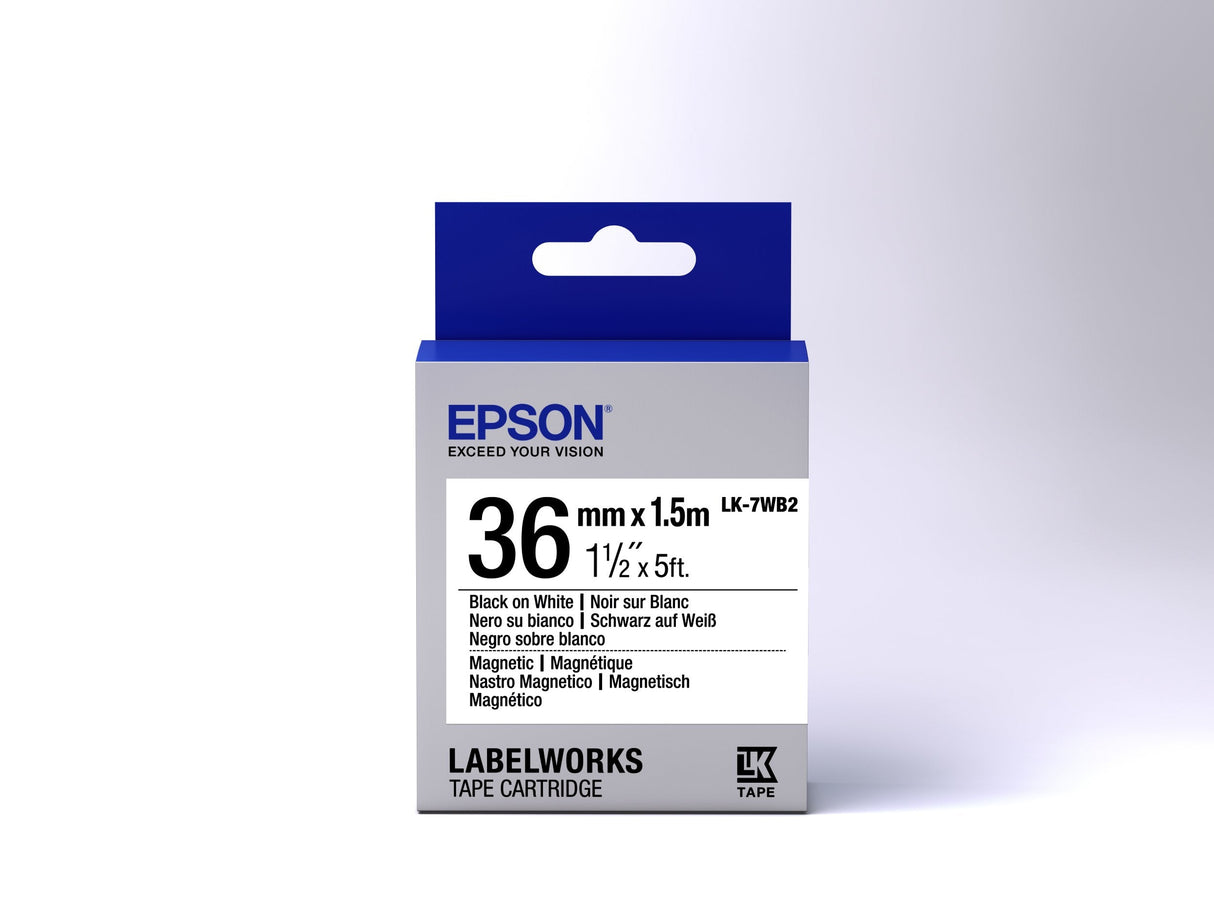 Epson Cinta Lk-7wb2 Magnética Negro/Blanco 36/1,5