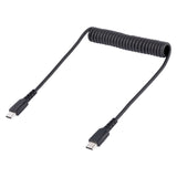 Usb C Charging Cable - 50cm Cabl (20in) Coiled Cable Black