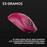 Logitech G Pro X Superlight 2c Ratón Gaming 5 Botones Inalámbrico Cableado 2.4 Ghz Usb Receptor Usb De Logitech Lightspeed Rosa