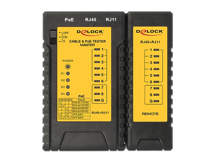 Delock 86107 Comprobador De Cables Rj45 / Rj12 / Poe