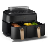 EAN 8720389049286 - Philips 5000 series NA552/00 freidora Doble 9 L Independiente 2750 W Freidora de aire caliente Negro, Oro imagen 6