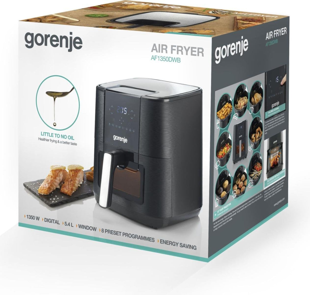 Freidora  Gorenje Af1350dwb De Aire Caliente Negro