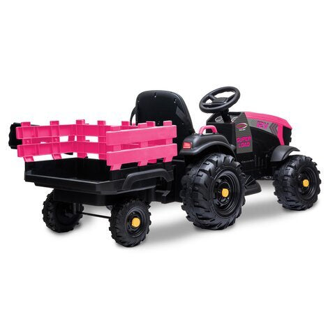 Correpasillos Jamara Ride-On Tractor Super Load Con Remolque12v Rosa
