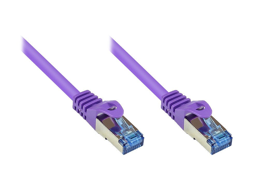 Goodconnections Cable De Red Con Protector De Pestaña, Cat. 6a, S Ftp, Pimf, Libre De Halógenos, 500mhz, Violeta, 15m,