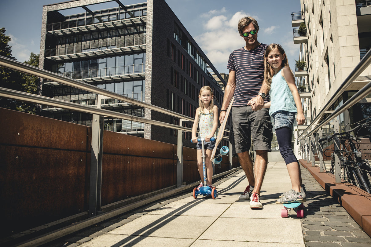 Hudora Flitzkids 2.0 Niños Patinete De Tres Ruedas Azul, Vespa Azul, Niños, Patinete De Tres Ruedas, Azul, Cualquier Género, Asfalto, 50 Kg