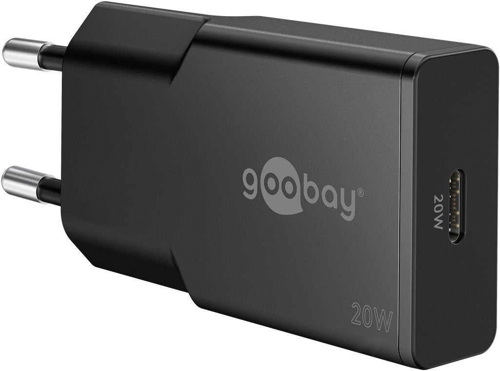 Cargador  20w Usb 1 Puert. Usb-C Negro Gan Fc Pd Slimm Goobay