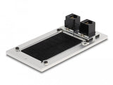 Delock Cabledurchführung Mit Bürste Und 2 X Rj45 Keystone Modul Cat.6 Aluminium
