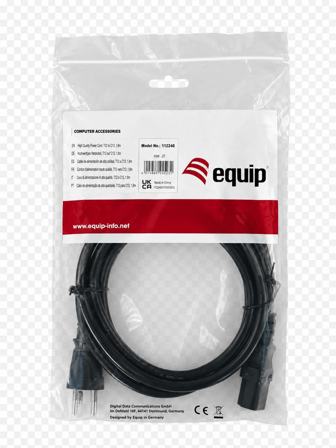 Equip Cable De Alimentación C13 ->T12 H/M Negro 5.00m Pvc