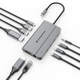 Docking Usb-C Conceptronic Donn34g 1xhdmi 1xvga 1xrj45 2xusb-A 2xusb-C Lector Tarjetas Audio Pd100w