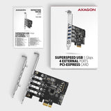 Tarjeta Axagon Pceu-43rs Pcie X1 A 4 Usb 3.0