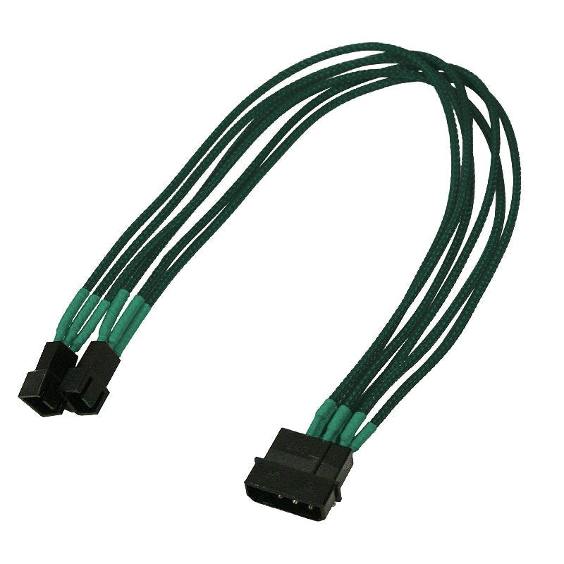 Cable Nanoxia De 4 Pines A 2 X 3 Pines, Sencillo, 30 Cm, Verde