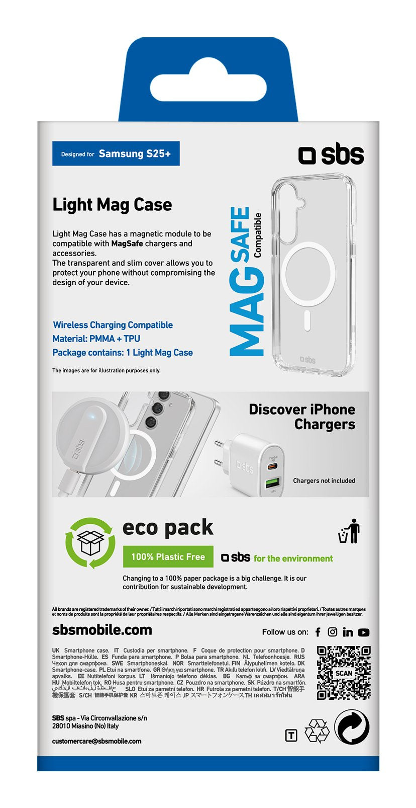 Sbs Light Mag Funda Mit Magsafe Para Galaxy S25+ Transparentee