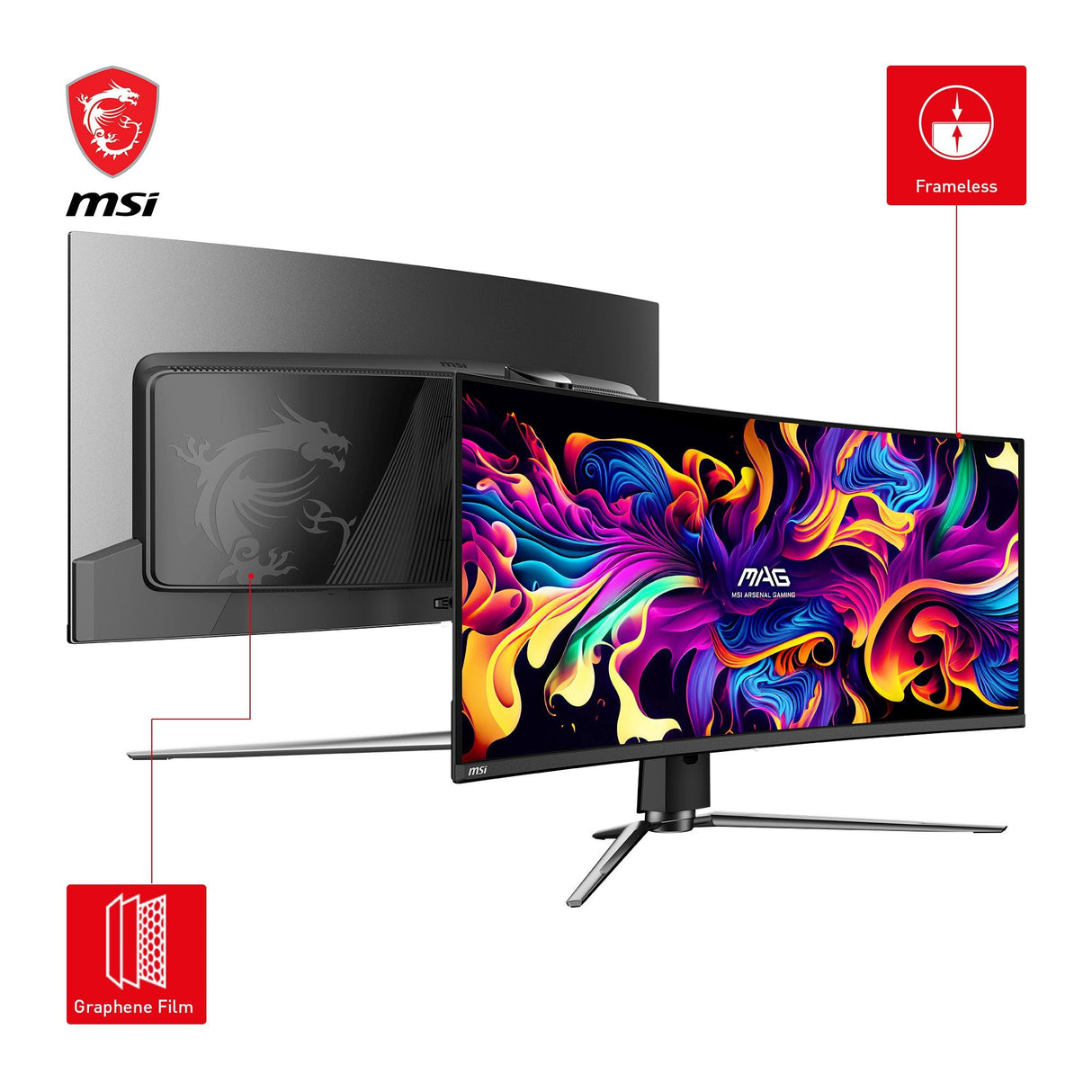 Monitor  Msi Mag 341cqpde Qd-Oled, Gaming  34,2  " Negro, Uwqhd, Qd-Oled, Curvo, Adaptive-Sync, Hdr, Panel De 175 Hz)