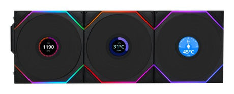 EAN 4718466017291 - Lian Li Uni Fan TL120 LCD Reverse Blade Wireless Carcasa del ordenador Ventilador 12 cm Negro 1 pieza(s) imagen 2