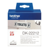 Brother Dk-22212,Adhesivo Permanente,Blanco,Rollo (6,2 Cm X 15,2 M) Cinta,Para Brother Ql-1050, 1060, 500, 550, 560, 570, 580, 650, 700, 710, 720, 820