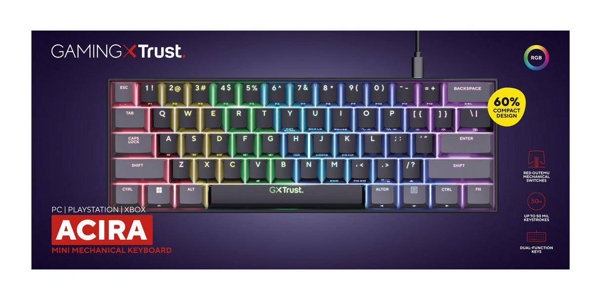 Keyboard Usb Gaming Gxt867/Acira Mini 24882 Trust