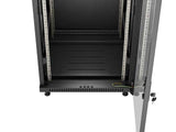 Lanberg Rack Cabinet 19 " Free Standing 18u 600x600 Flat Pack With Glass Door Black