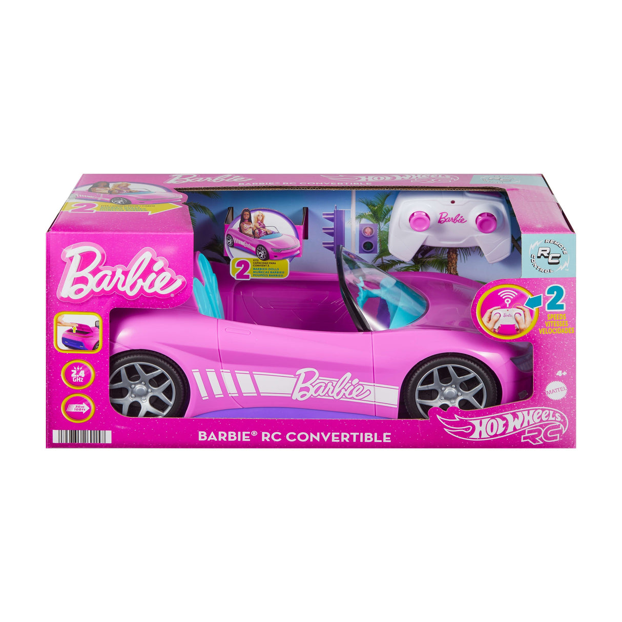 Coche Teledirigido Convertible Barbie De Ruedas Calientes Jbh05