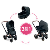 Simba-Dickie Mon Grand Poupon 36-42cm Cybex Puppenwagen (Negro/Roségold) 9000142070