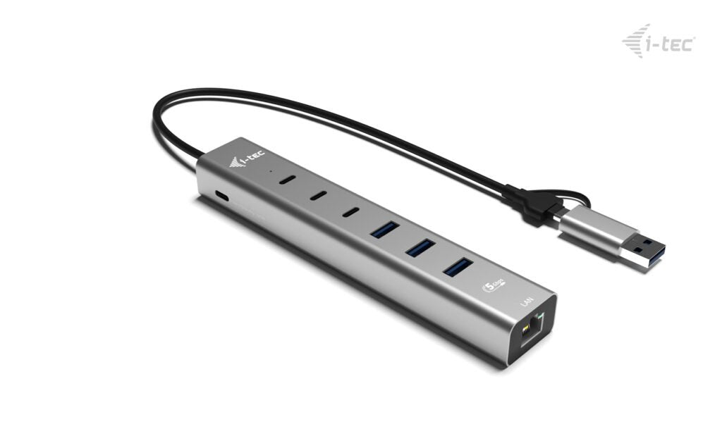 I-Tec Usb-C Usb-A Metal Hub 6 Port 3x Usb-C 3.2 Gen1 3x Usb-A 3.2 Gen1 1x Glan Power Delivery 85w