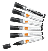 Nobo Caja De 10 Rotuladores Para Pizarra Blanca - Punta Redonda 3mm - Tinta Liquida - Nivel De Tinta - Color Negro