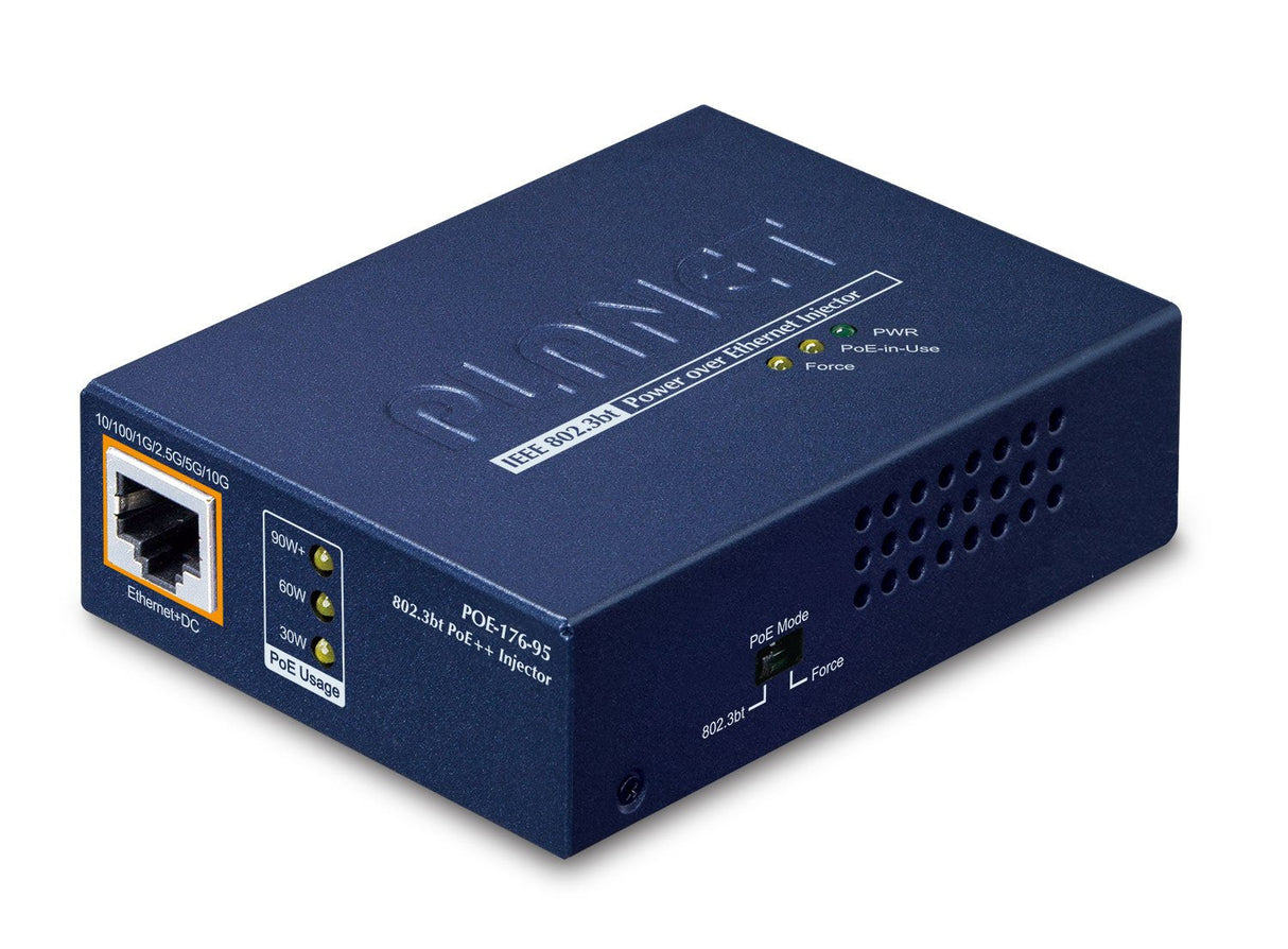 Single-Port 10gbps 802.3bt  Poe++ Injector (95 Watts,