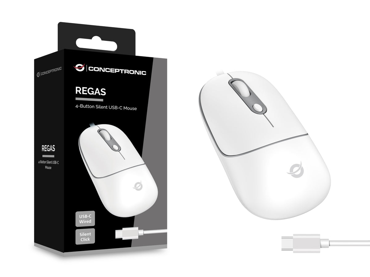 Conceptronic Óptico Ratón Usb-C Silent 4botones+Scrollrad Ws