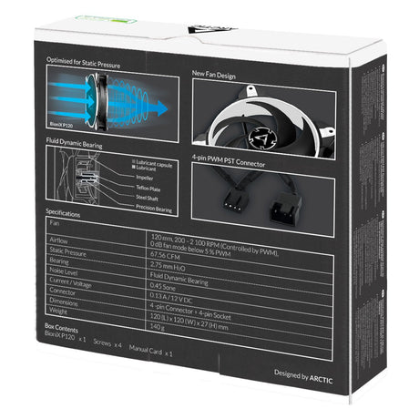 EAN 4895213701297 - ARCTIC BioniX P120 Carcasa del ordenador Ventilador 12 cm Negro, Blanco imagen 7