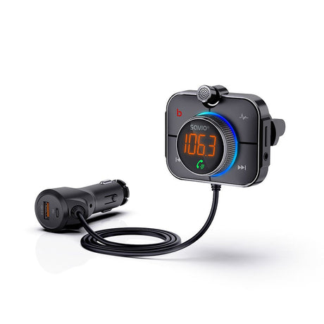 EAN 5901986047810 - Savio TR-14 Transmiter FM z Bluetooth i ładowarką PD 87,6 - 107,9 MHz Bluetooth/USB Negro imagen 1