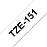 EAN 0012502625636 - Brother TZE-151 cinta para impresora de etiquetas Negro sobre transparente imagen 1