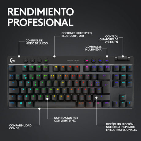 EAN 5099206113398 - Logitech G 920-012129 teclado Juego RF Wireless + Bluetooth QWERTY Español Negro imagen 9