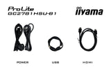 Iiyama 68.6cm 27" Gc2781hsu-B1 16:9 Hdmi+Dp Lift Ips