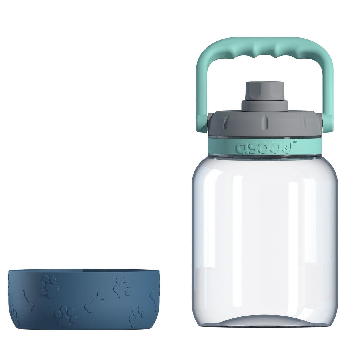 Asobu - The Barkley Dog Bowl - Tritanflasche 1 Liter Con Hundenapf Aal