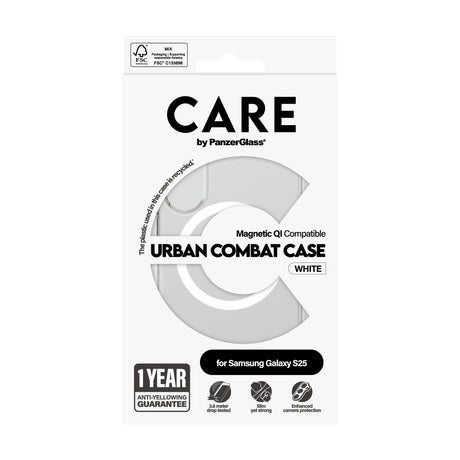 EAN 5715685017018 - PanzerGlass CARE™ by ® Urban Combat Case Transparent w. White Qi Compatible Samsung Galaxy S25 funda para imagen 3