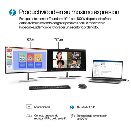 EAN 5715063748916 - HP شاشة الاجتماعات Series 7 Pro مقاس 27 بوصة - 727pm pantalla para PC 68,6 cm (27") 3840 x 2160 Pixeles 4 imagen 8