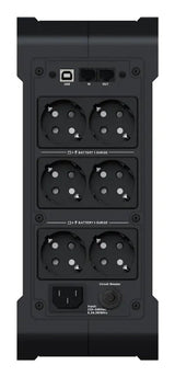 Powerups 200, 1600va/1000w, 230v, Line Interactive, 6 Schuko