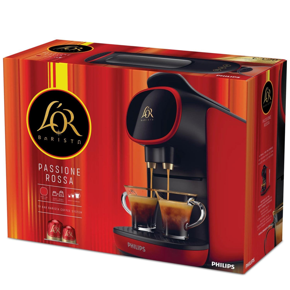 Cafetera Philips Capsulas L'Or Barista 19 Bares Rojo